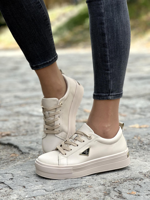 Eleganckie Trampki ze Skóry Naturalnej