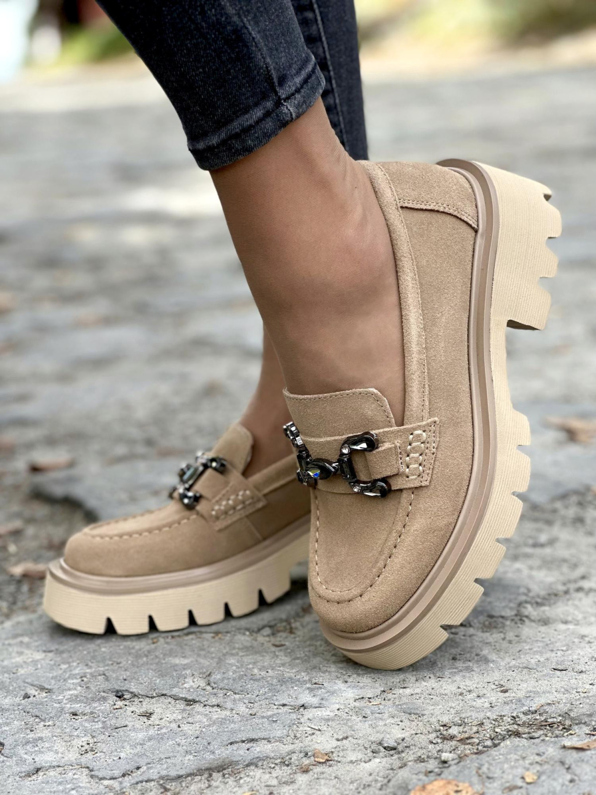 Eleganckie Mokasyny ze Skóry Naturalnej