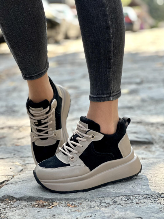 Stylowe Sneakersy ze Skóry Naturalnej