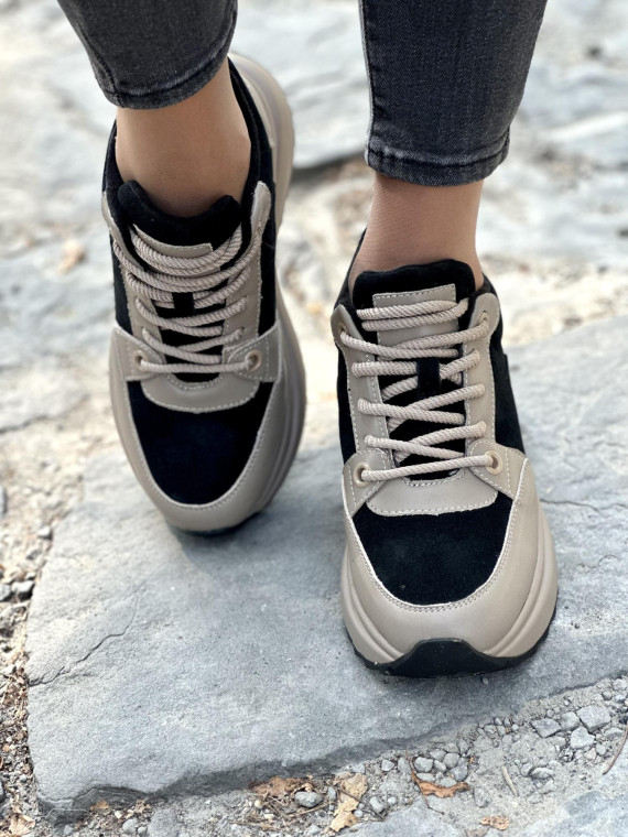 Stylowe Sneakersy ze Skóry Naturalnej