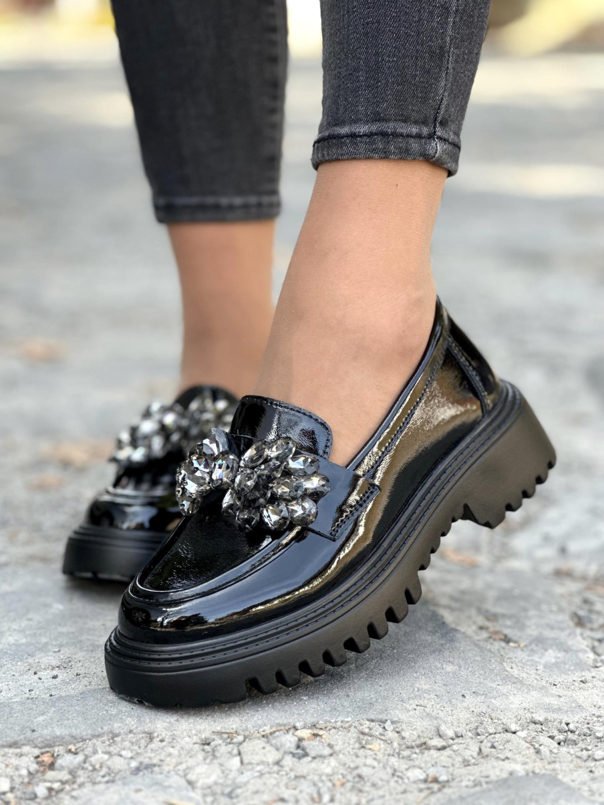 Eleganckie czarne mokasyny ze skóry naturalnej