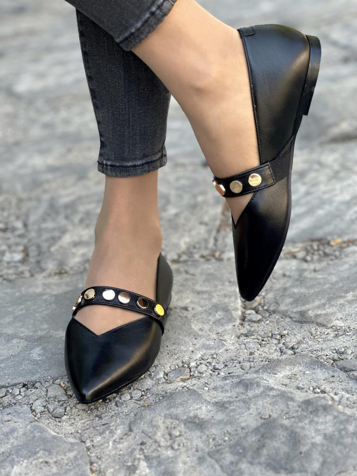 Baleriny skórzane OLEKSY Polskiej produkcji