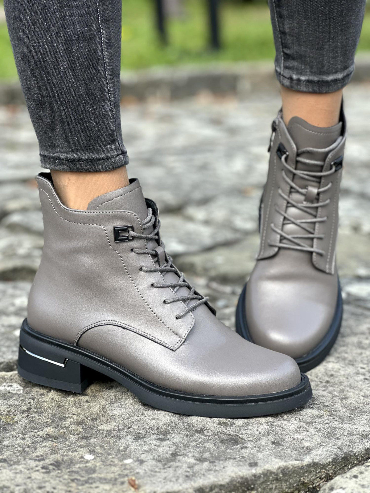 Eleganckie botki ze skóry naturalnej