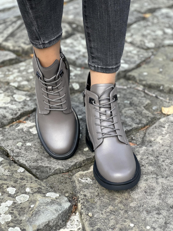 Eleganckie botki ze skóry naturalnej