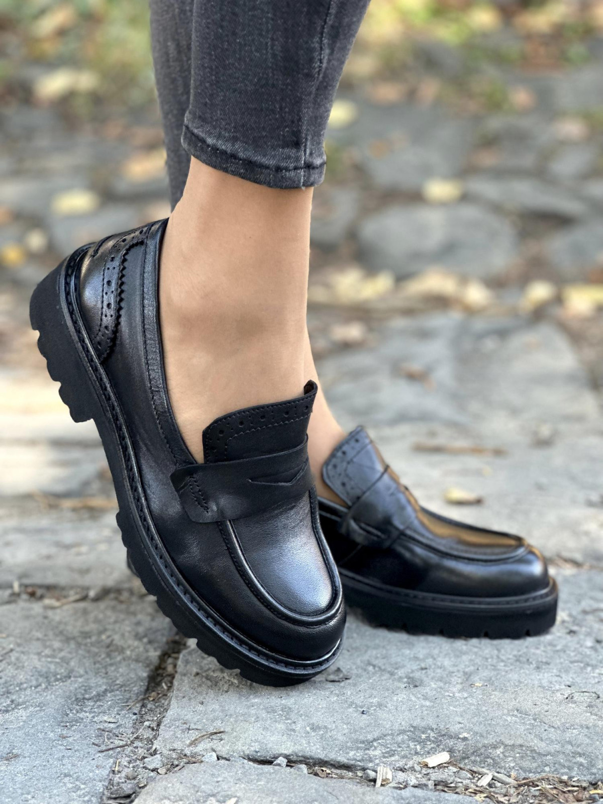 Mokasyny ze skóry naturalnej