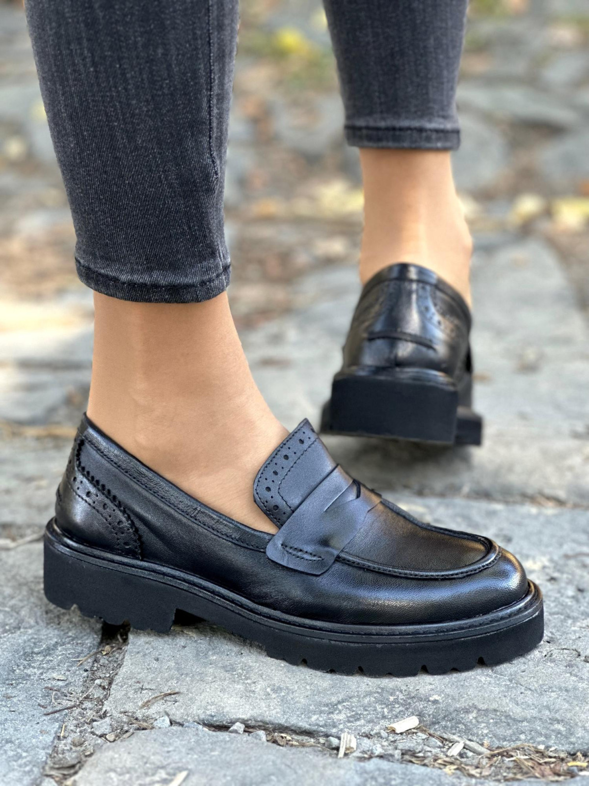 Mokasyny ze skóry naturalnej