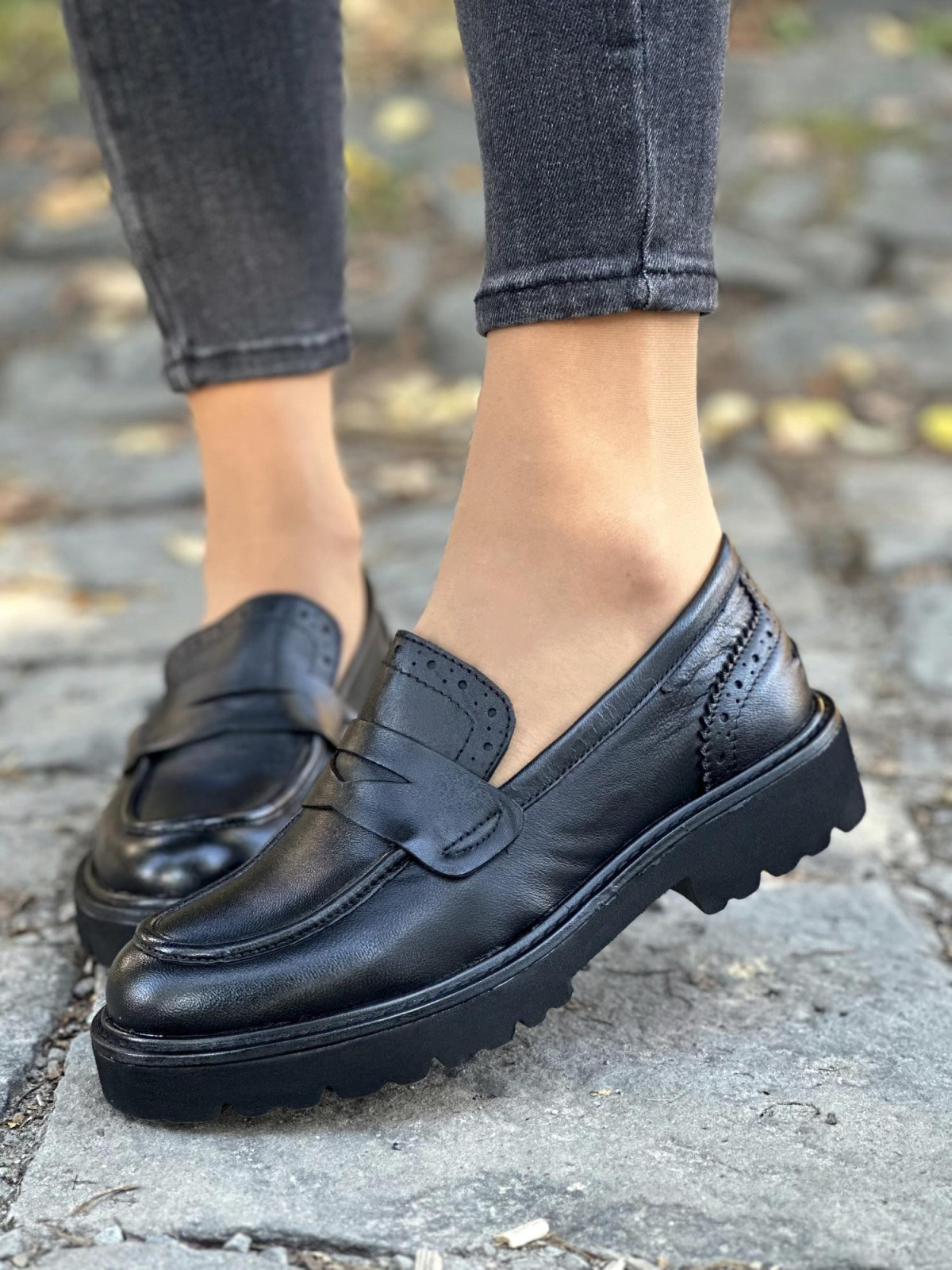 Mokasyny ze skóry naturalnej