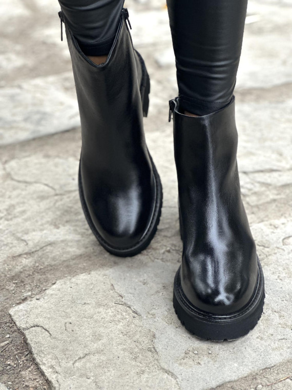 Eleganckie botki ze skóry naturalnej