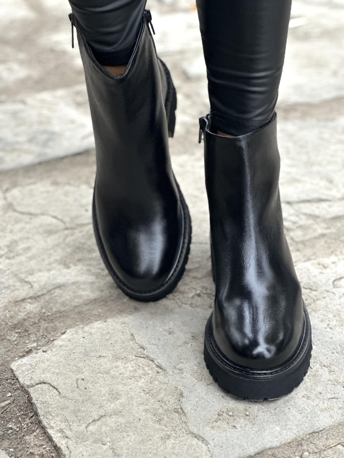 Eleganckie botki ze skóry naturalnej