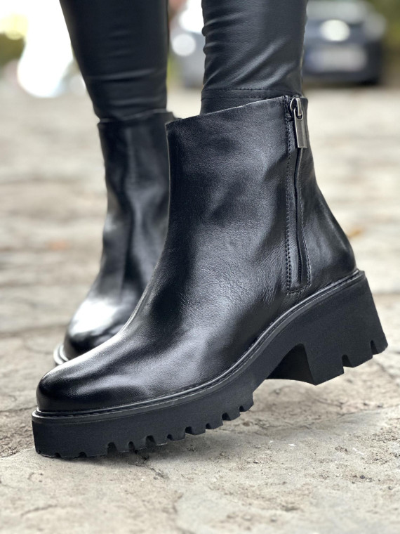 Eleganckie botki ze skóry naturalnej