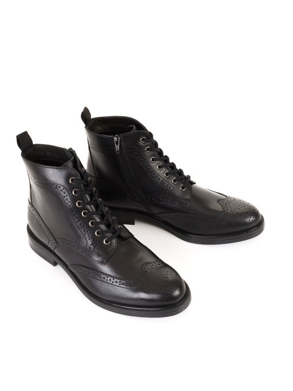 Eleganckie męskie botki ze skóry naturalnej
