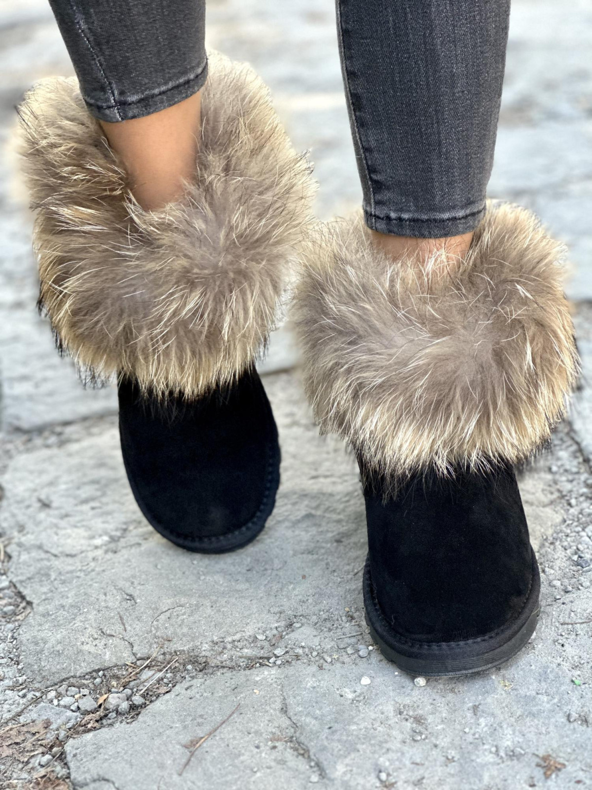 Luksusowe śniegowce wykonane ze skóry naturalnej