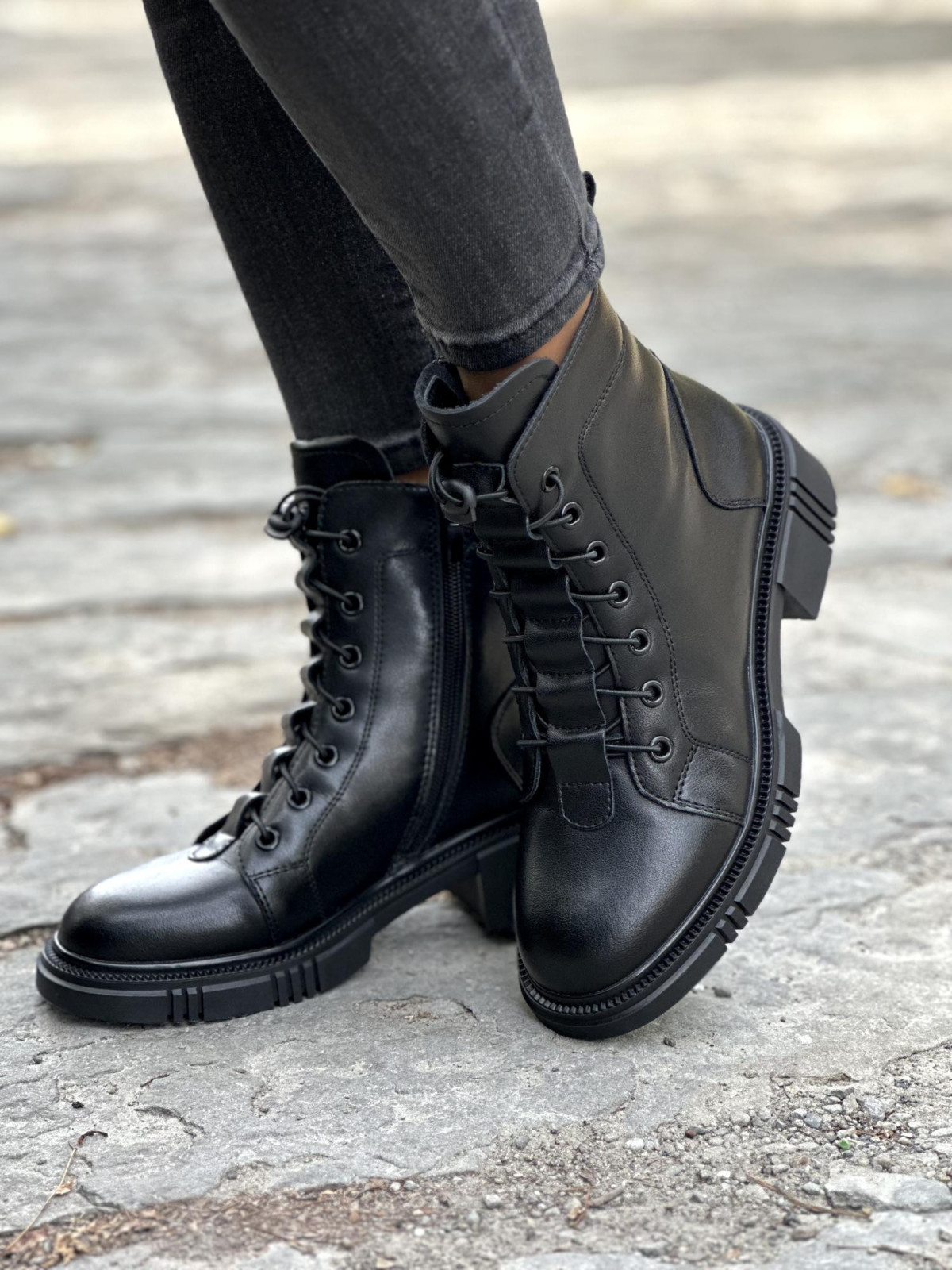 Botki damskie ze skóry naturalnej