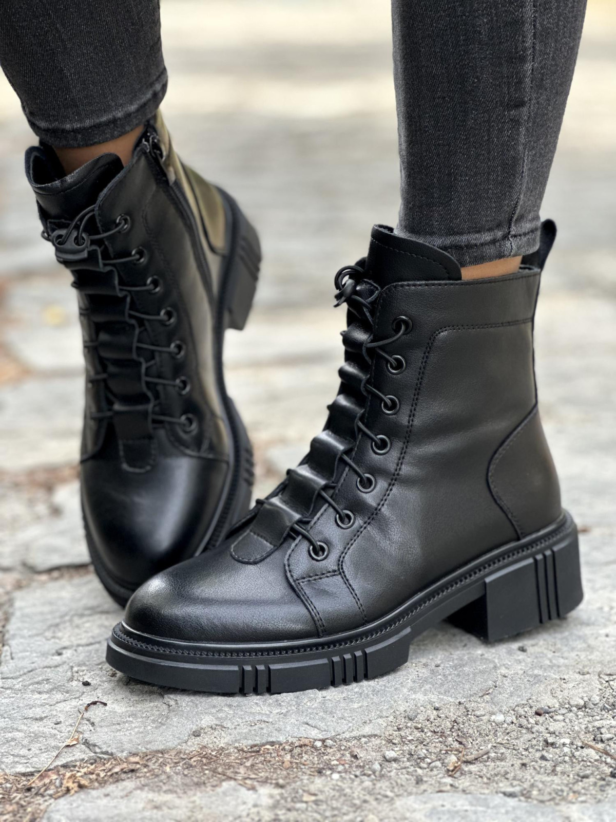 Botki damskie ze skóry naturalnej