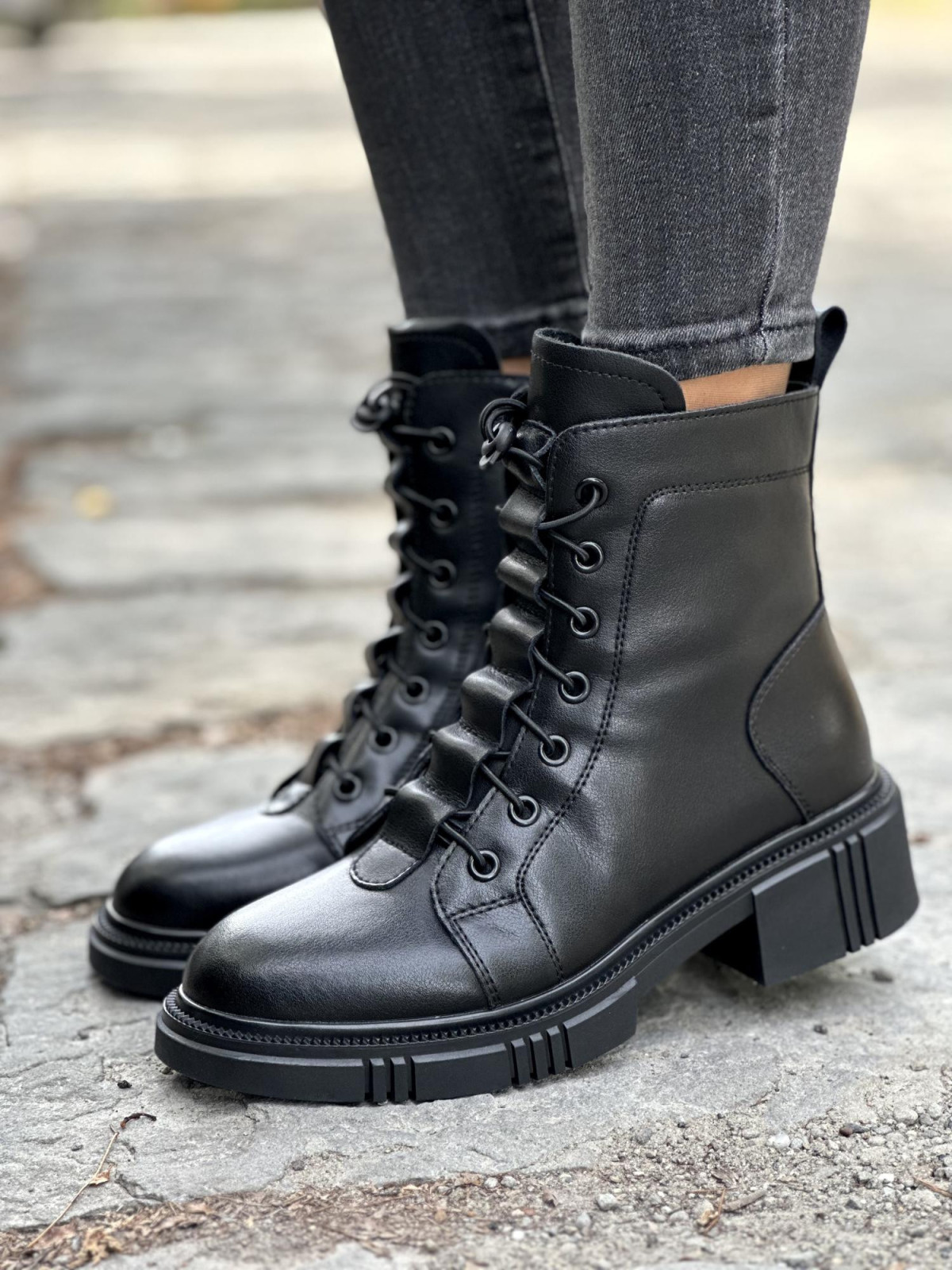 Botki damskie ze skóry naturalnej