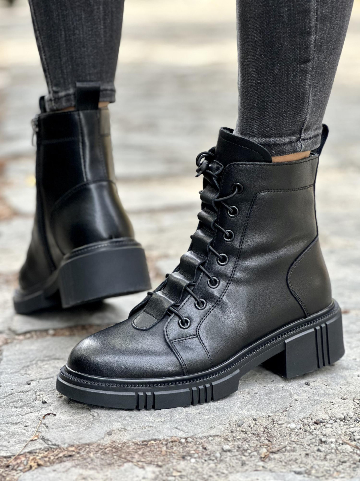 Botki damskie ze skóry naturalnej