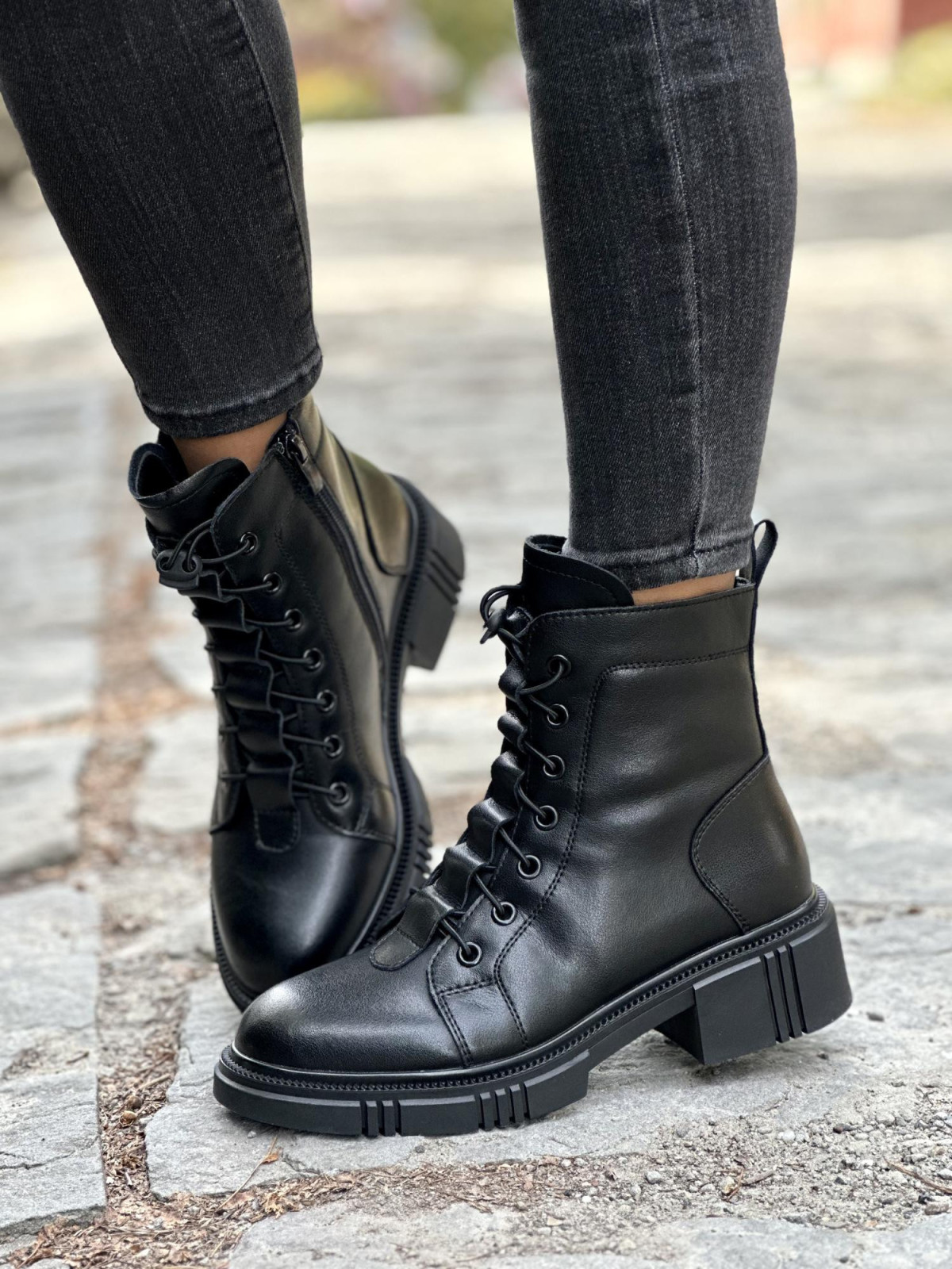 Botki damskie ze skóry naturalnej