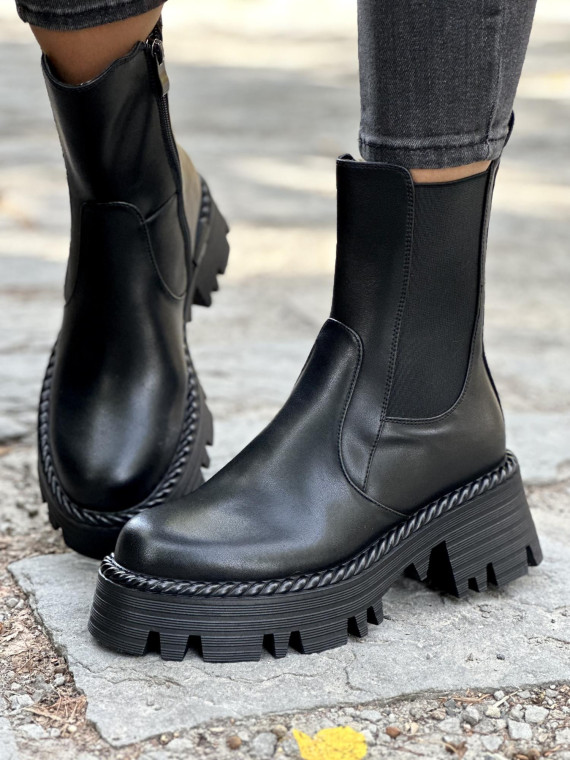 Eleganckie botki ze skóry naturalnej