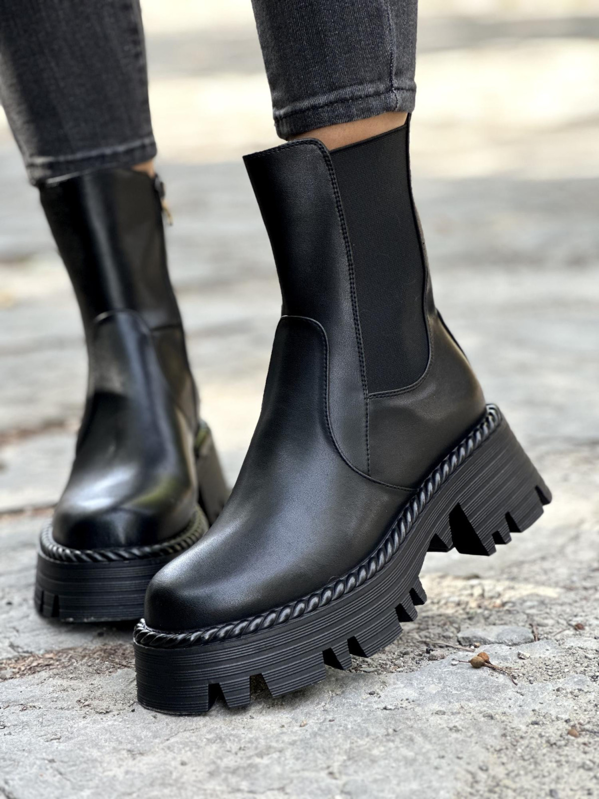 Eleganckie botki ze skóry naturalnej