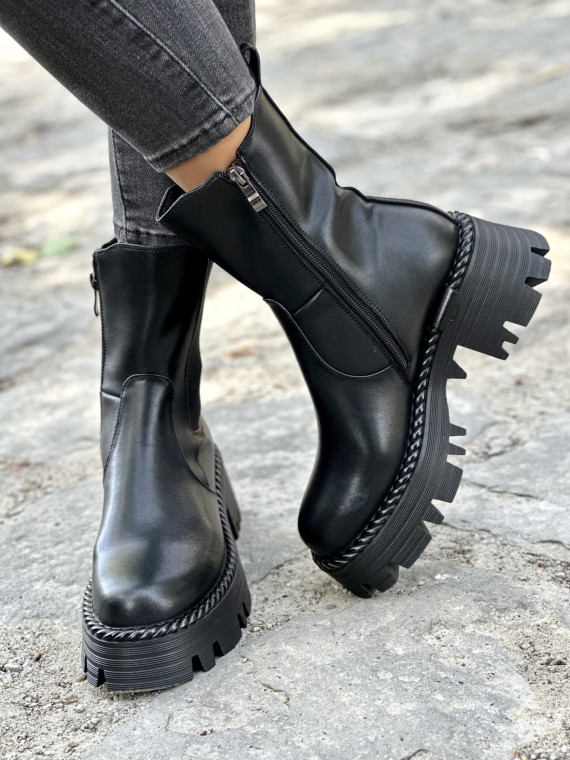 Eleganckie botki ze skóry naturalnej