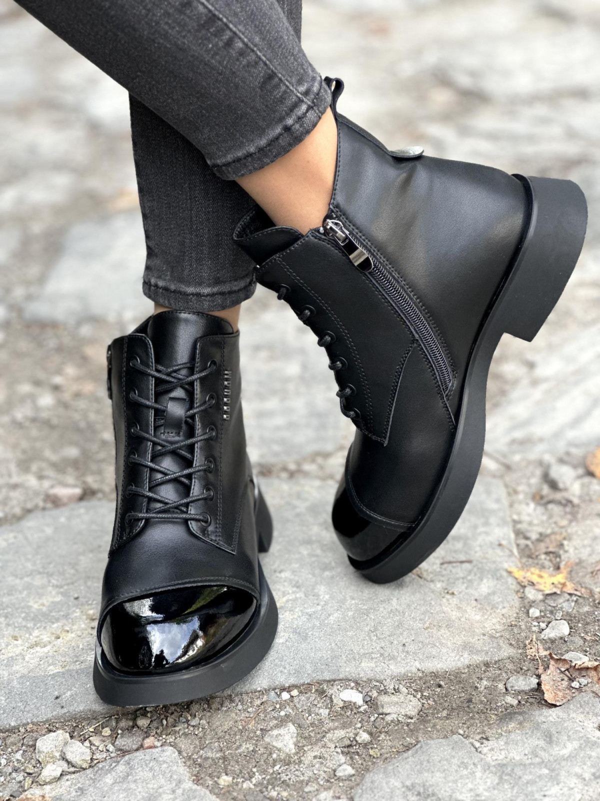 Botki damskie ze skóry naturalnej