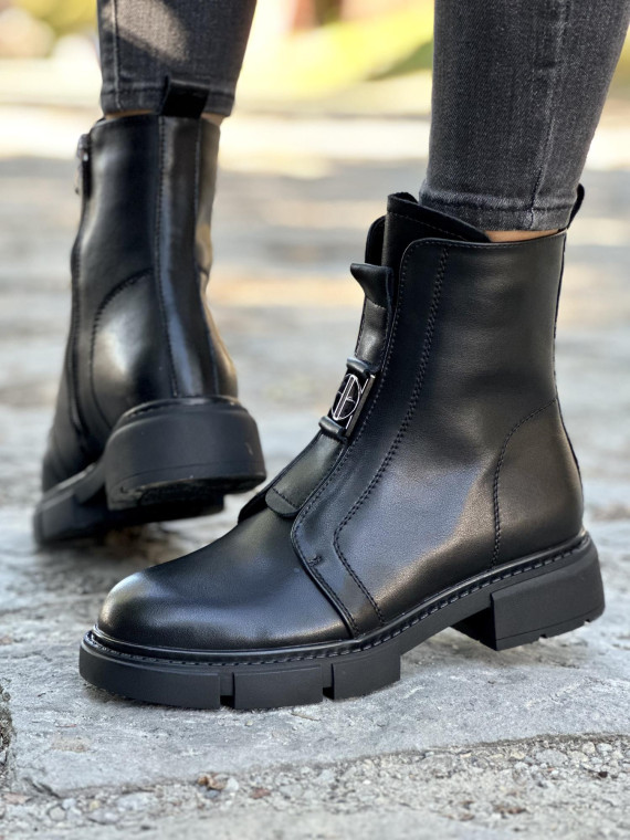 Eleganckie botki ze skóry naturalnej