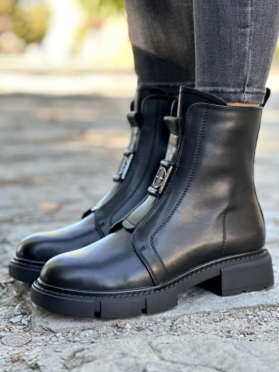 Eleganckie botki ze skóry naturalnej