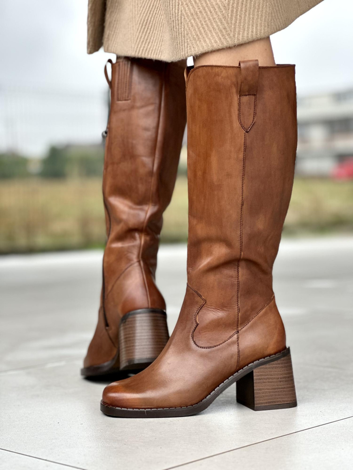 Eleganckie kozaki ze skóry naturalnej Polskiej produkcji