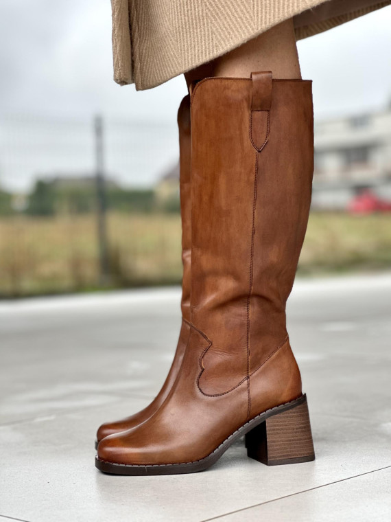 Eleganckie kozaki ze skóry naturalnej Polskiej produkcji