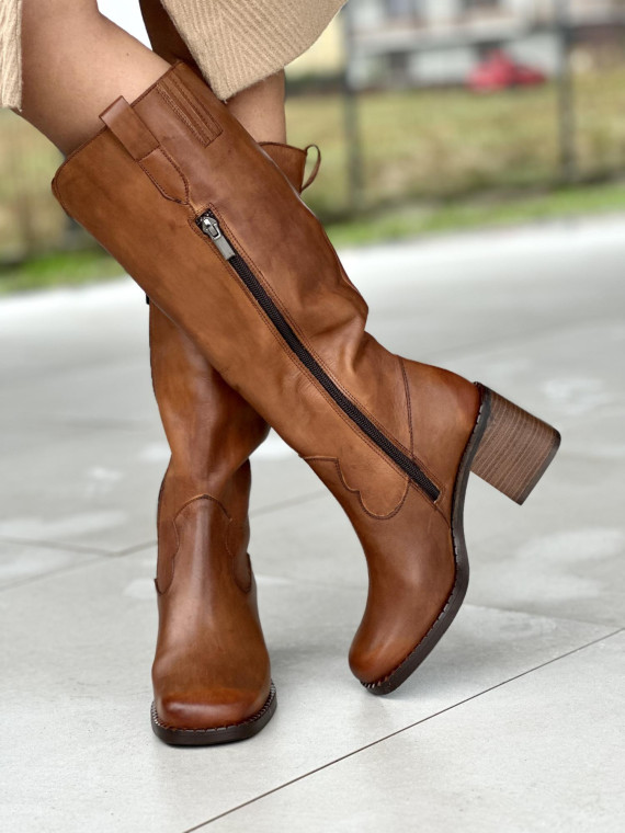 Eleganckie kozaki ze skóry naturalnej Polskiej produkcji