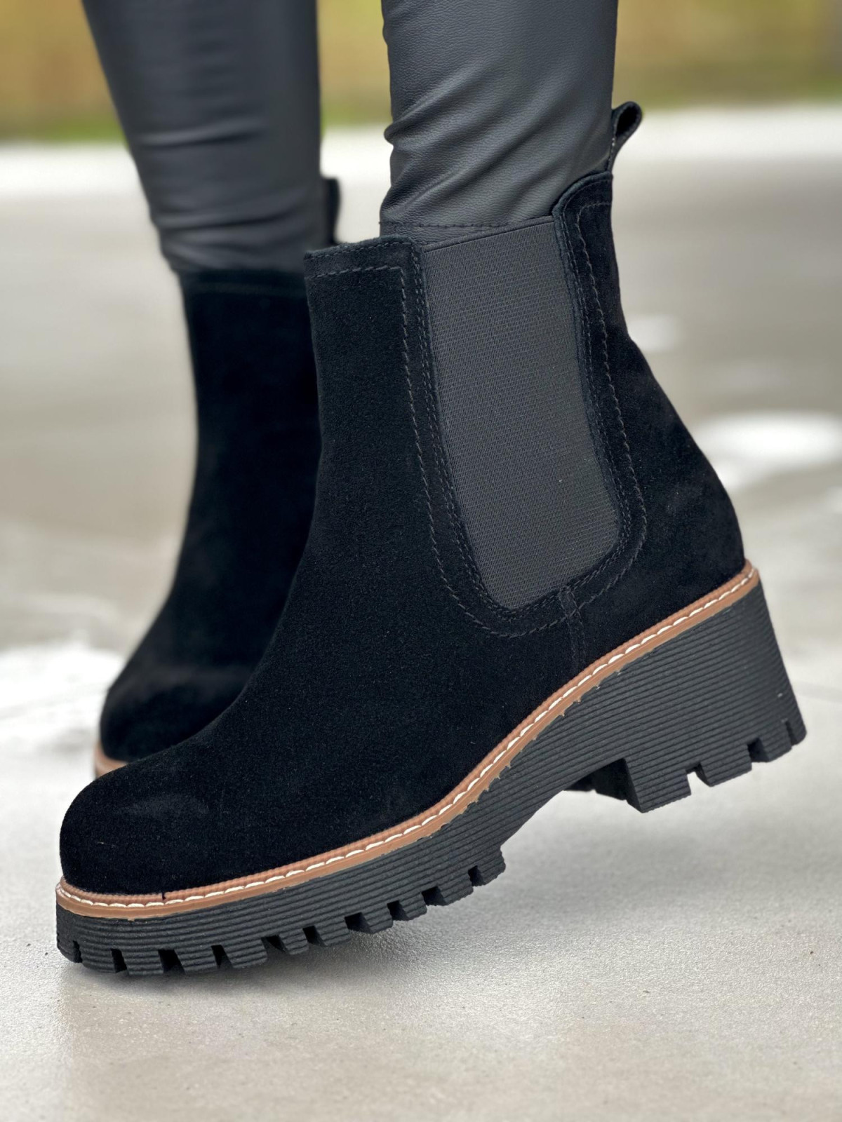 Eleganckie botki ze skóry naturalnej