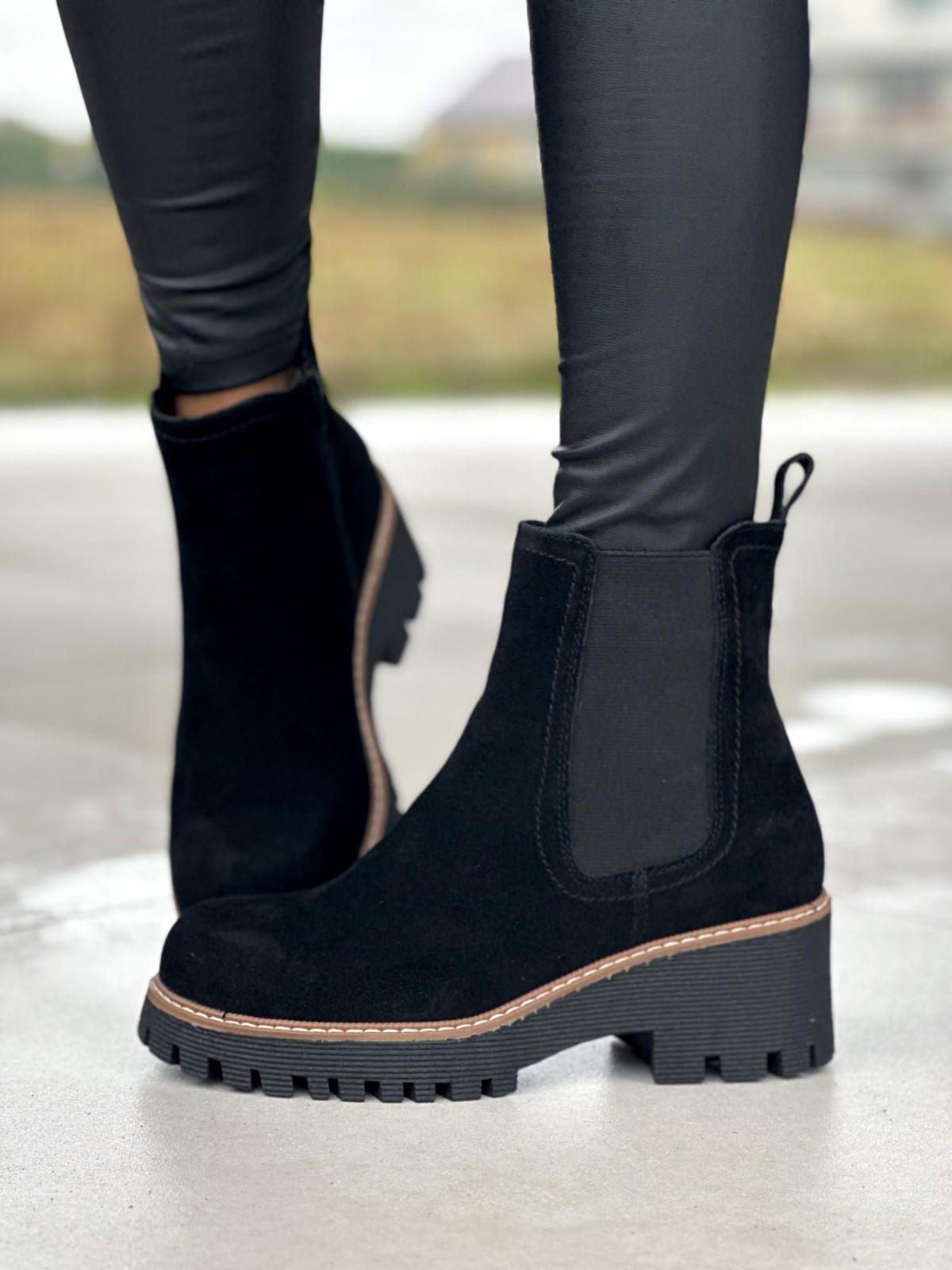 Eleganckie botki ze skóry naturalnej