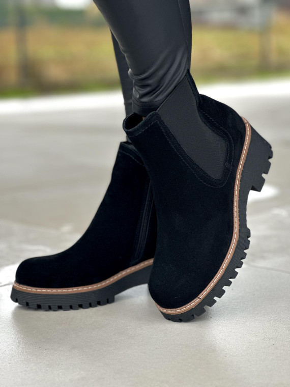 Eleganckie botki ze skóry naturalnej