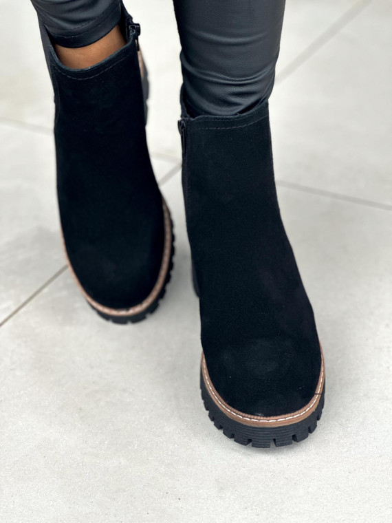 Eleganckie botki ze skóry naturalnej