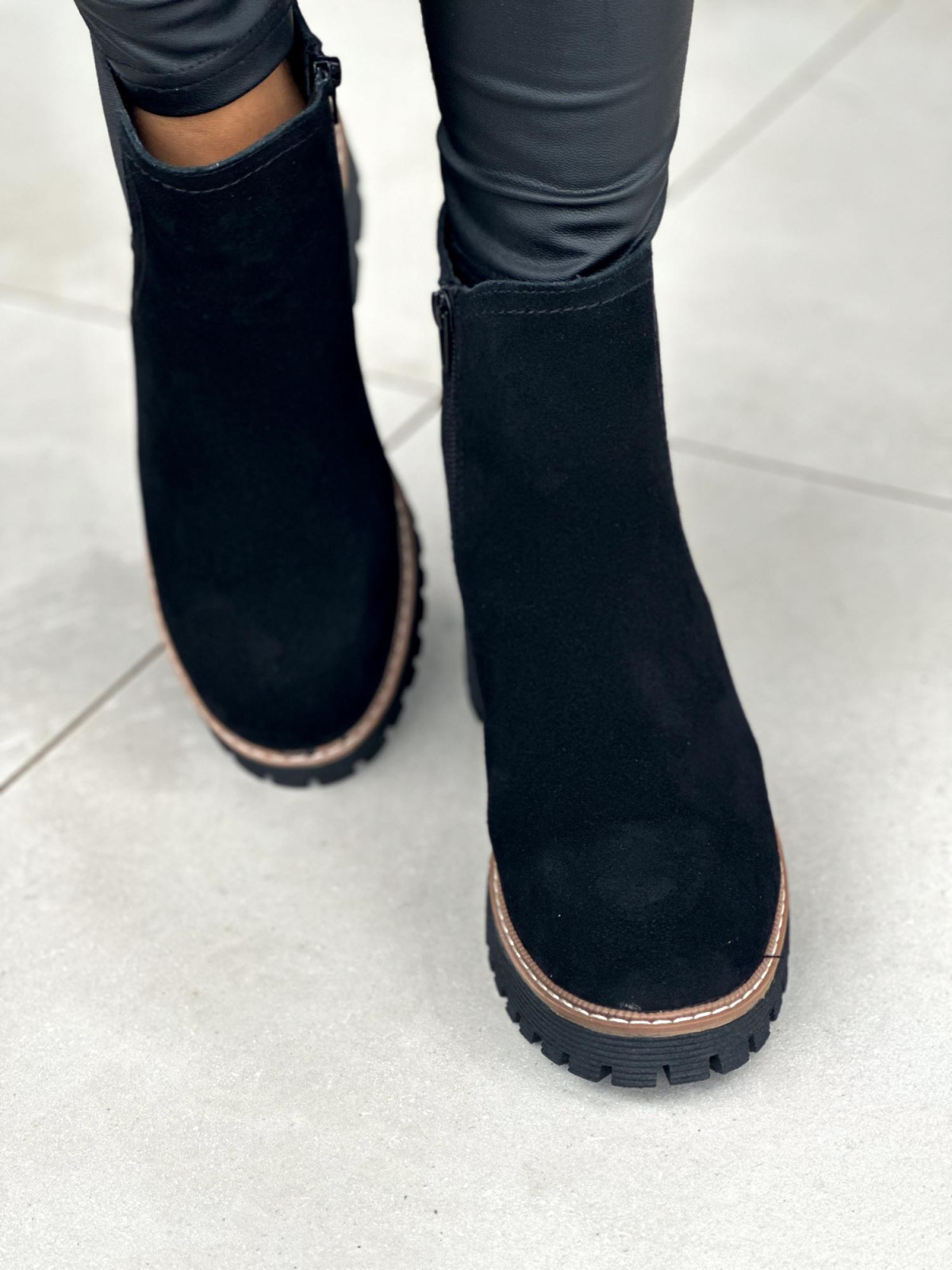 Eleganckie botki ze skóry naturalnej