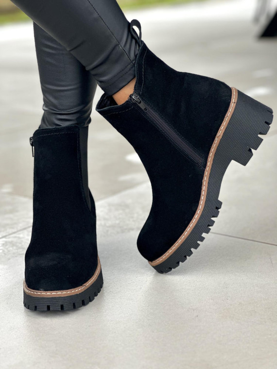 Eleganckie botki ze skóry naturalnej