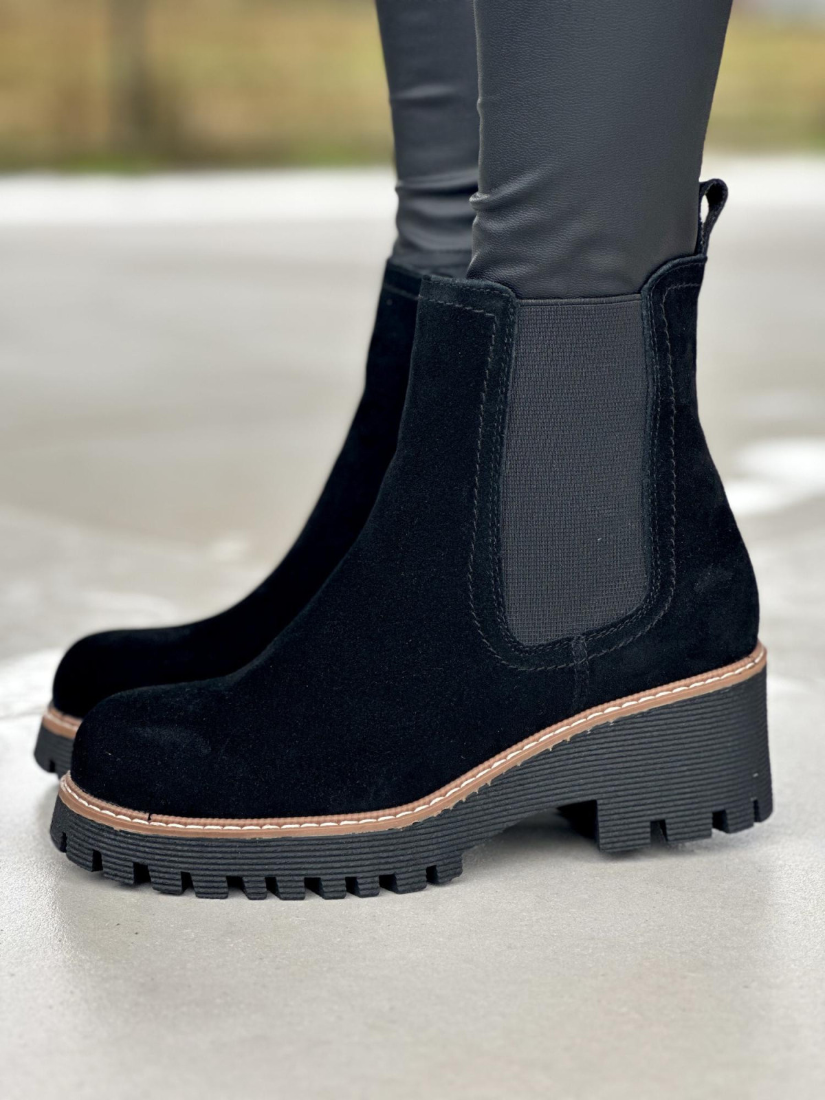 Eleganckie botki ze skóry naturalnej