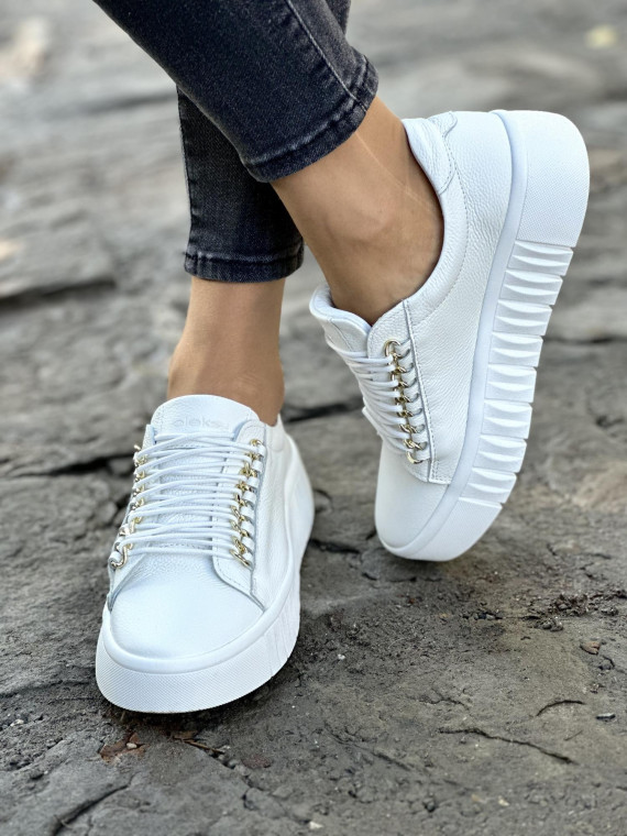 Eleganckie trampki skórzane OLEKSY, Polskiej produkcji