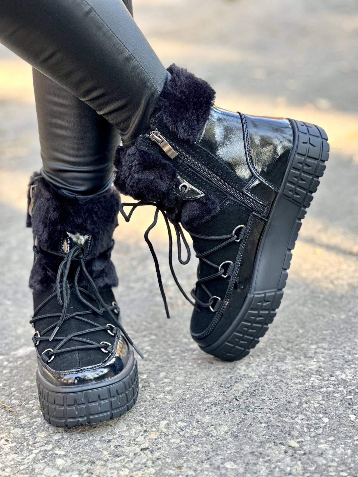 Eleganckie śniegowce z naturalnej skóry