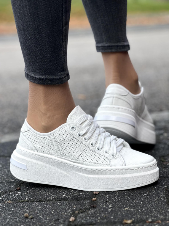 Stylowe sneakersy OLEKSY ze skóry naturalnej, Polskiej produkcji