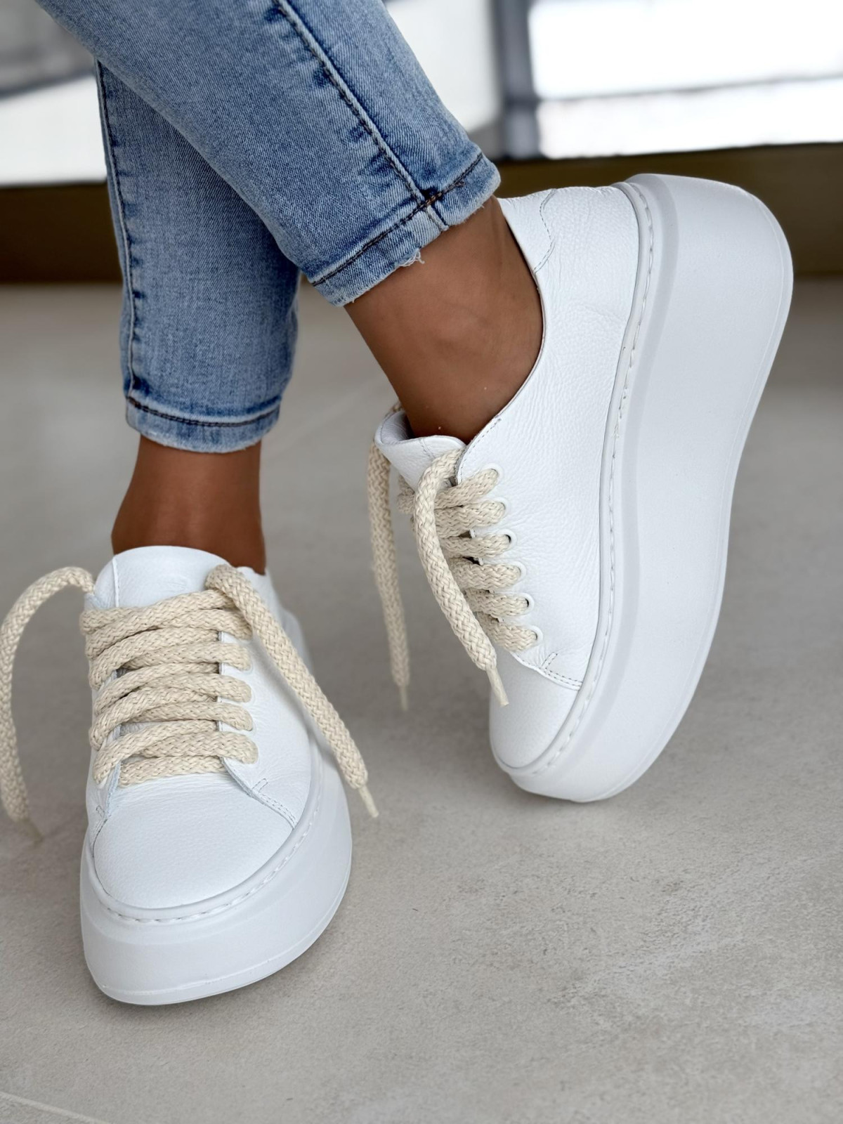 Sneakersy OLEKSY ze skóry Polskiej produkcji