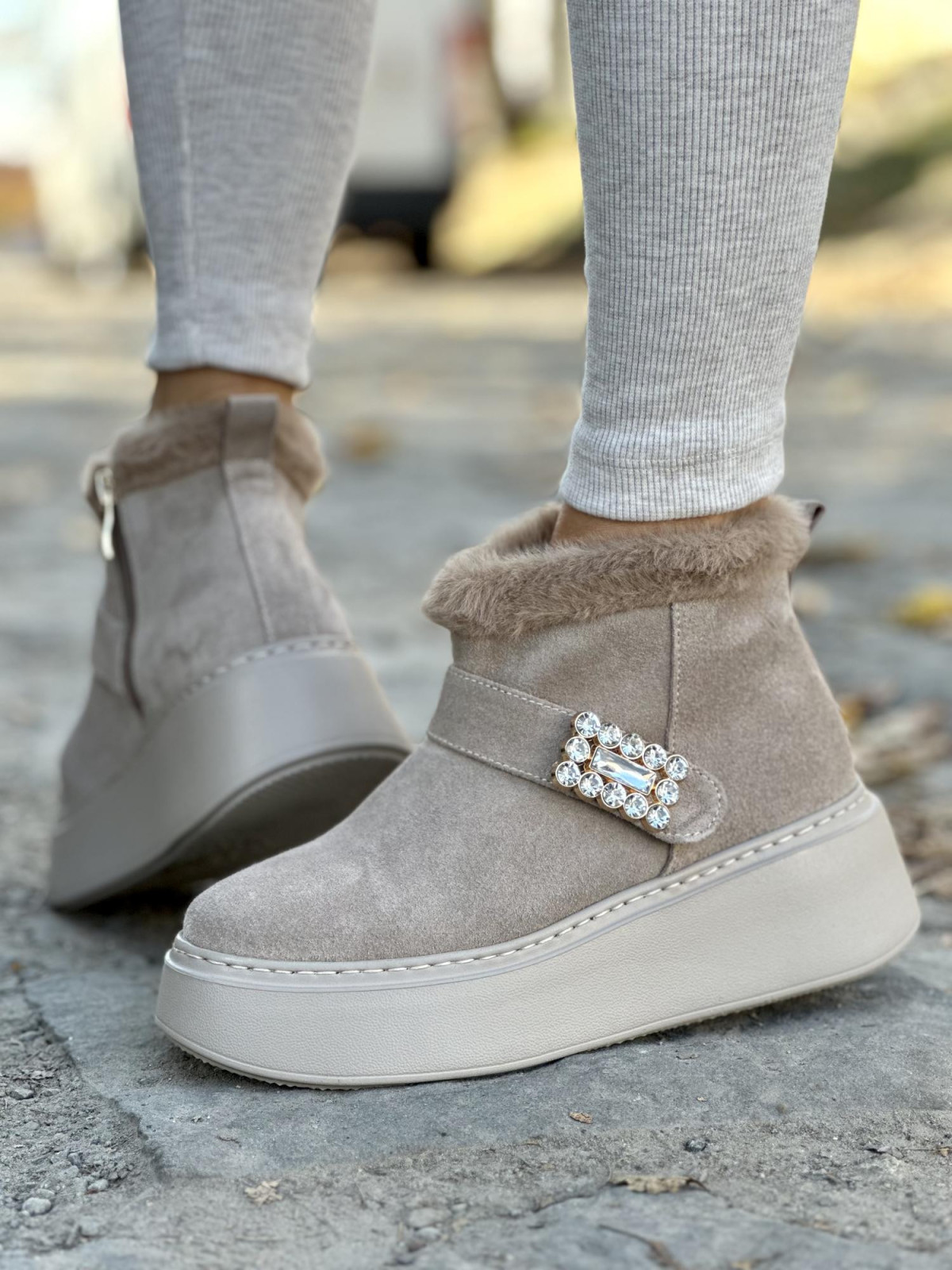 Atrakcyjne skórzane Śniegowce OLEKSY Polskiej produkcji