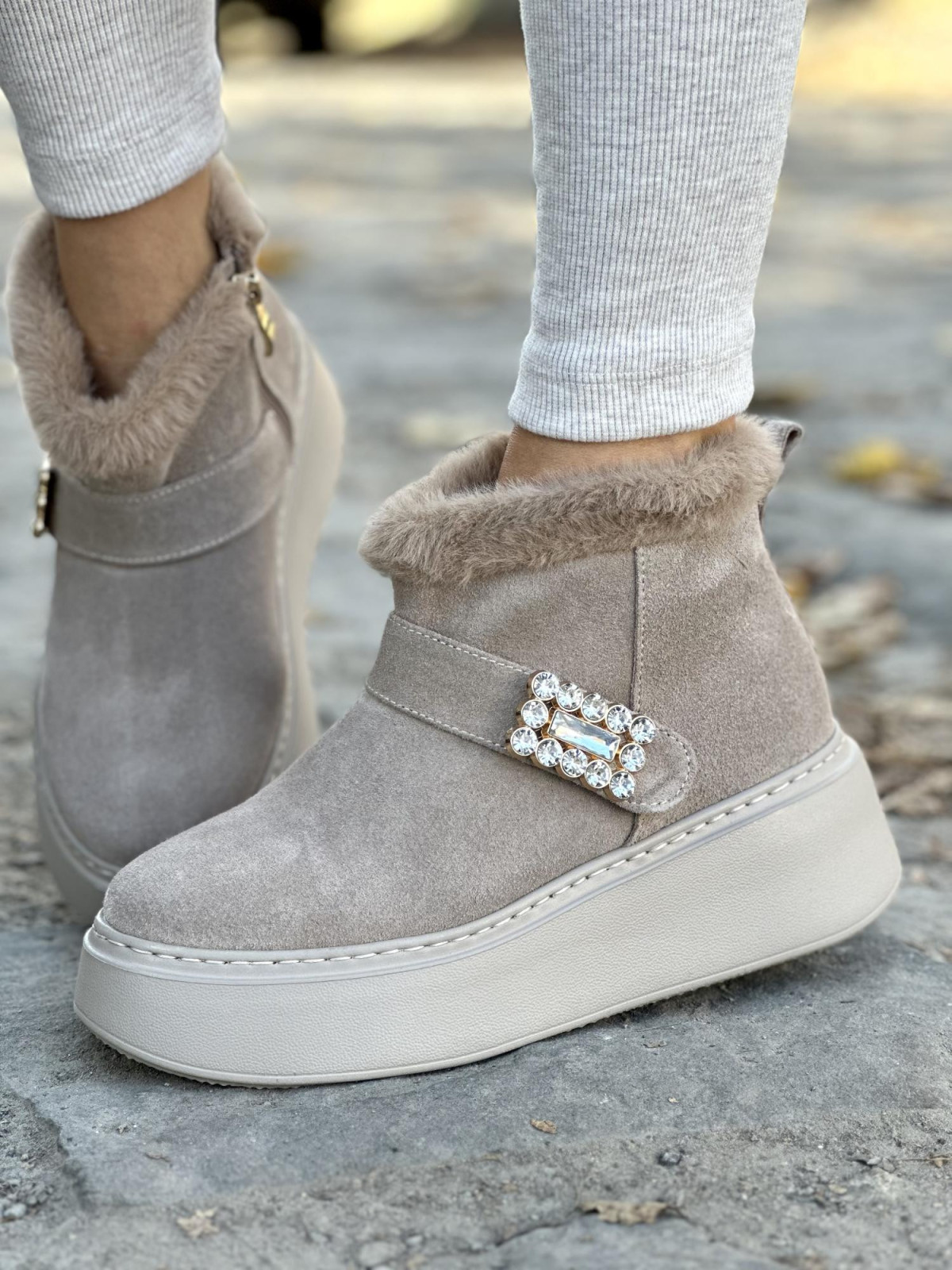 Atrakcyjne skórzane Śniegowce OLEKSY Polskiej produkcji