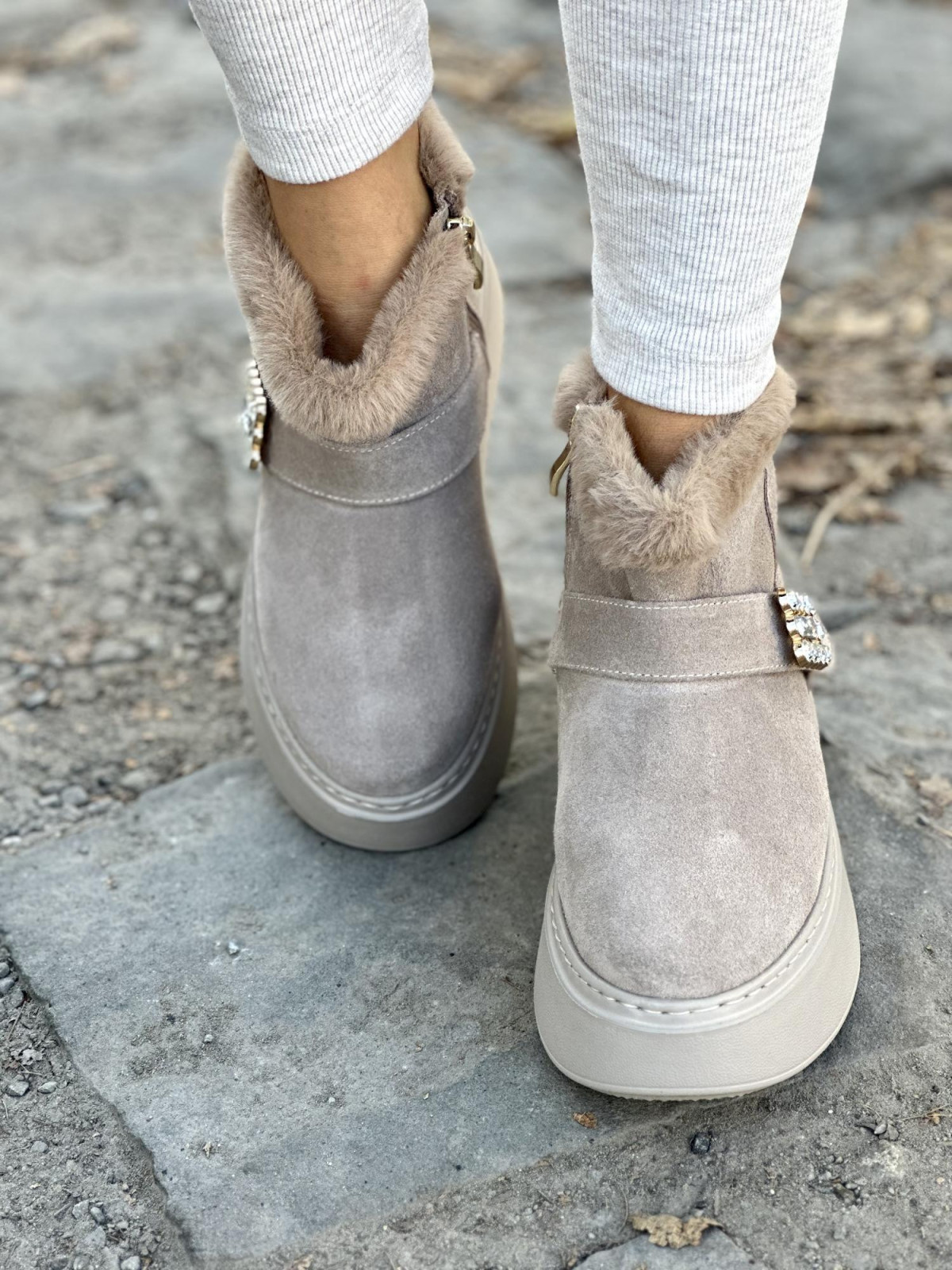 Atrakcyjne skórzane Śniegowce OLEKSY Polskiej produkcji