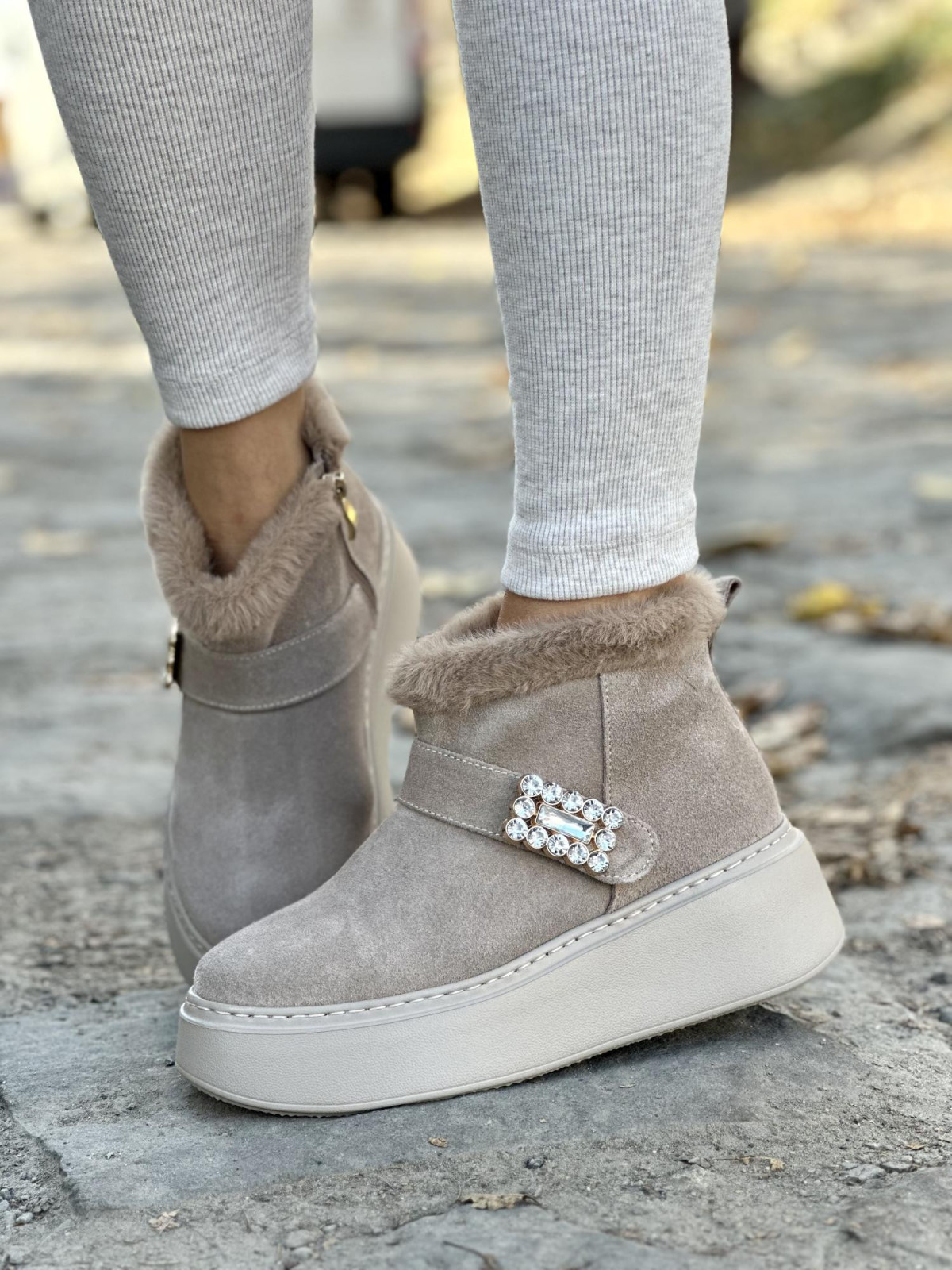 Atrakcyjne skórzane Śniegowce OLEKSY Polskiej produkcji