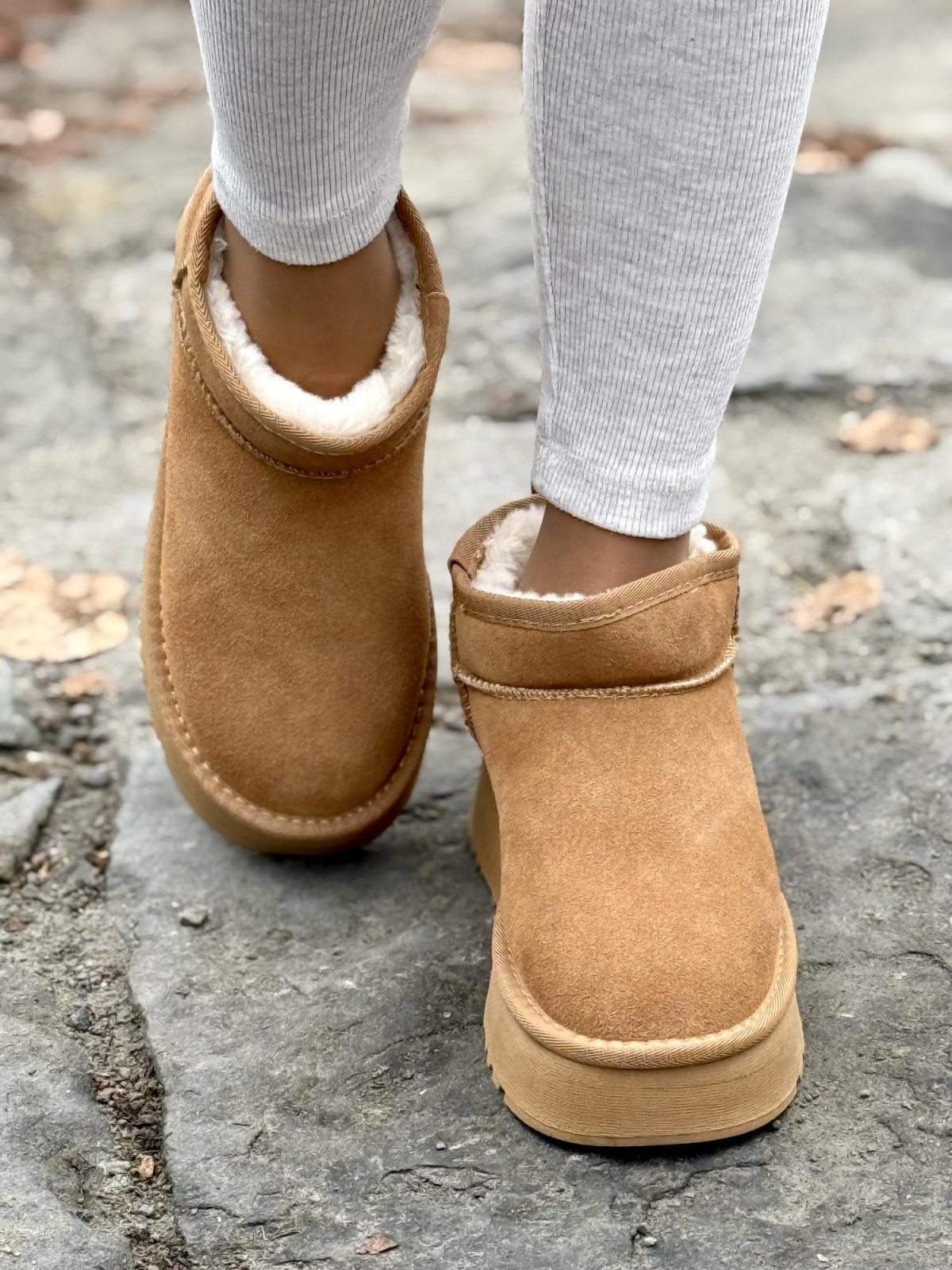 Śniegowce ze skóry naturalnej