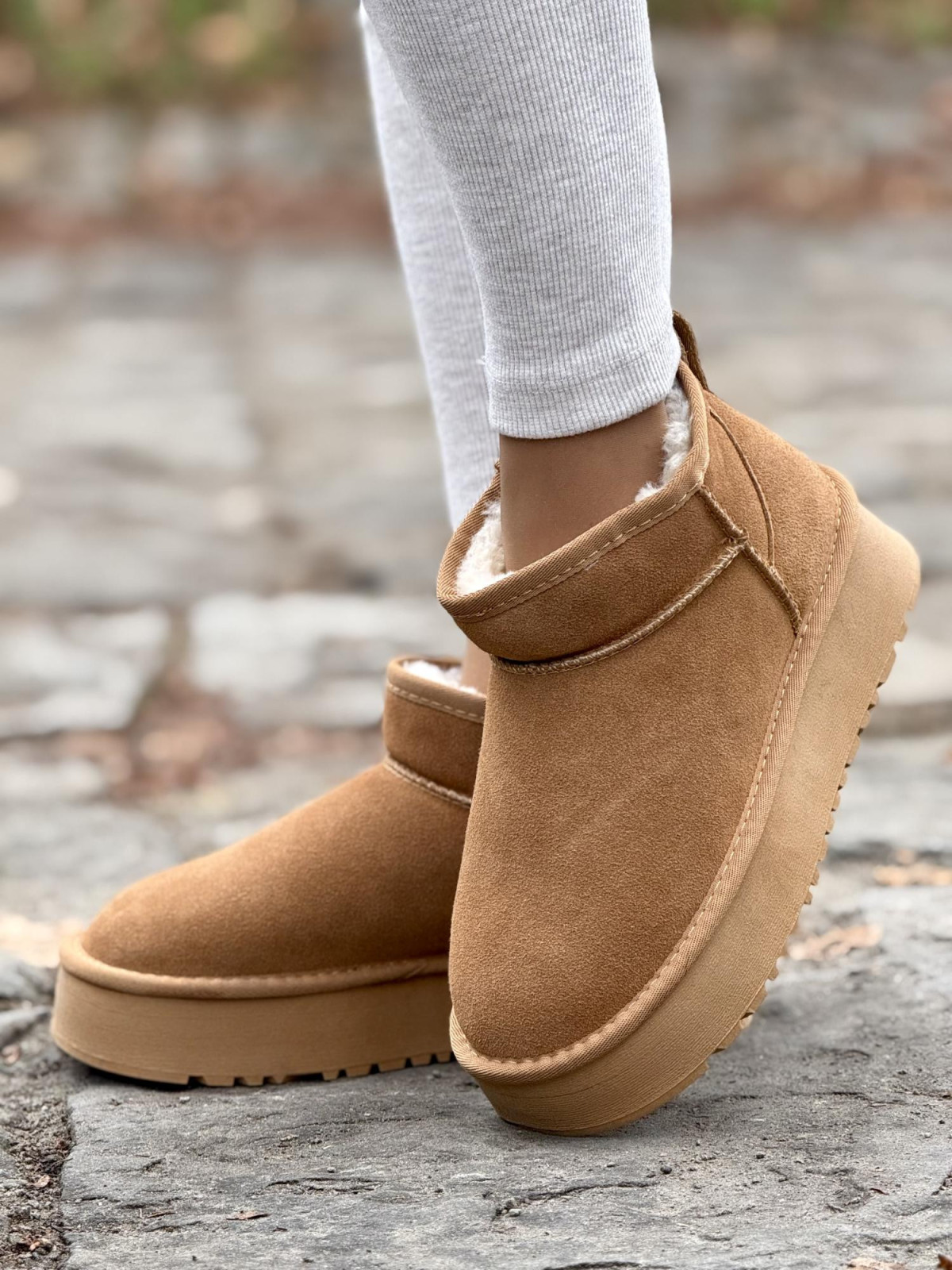 Śniegowce ze skóry naturalnej