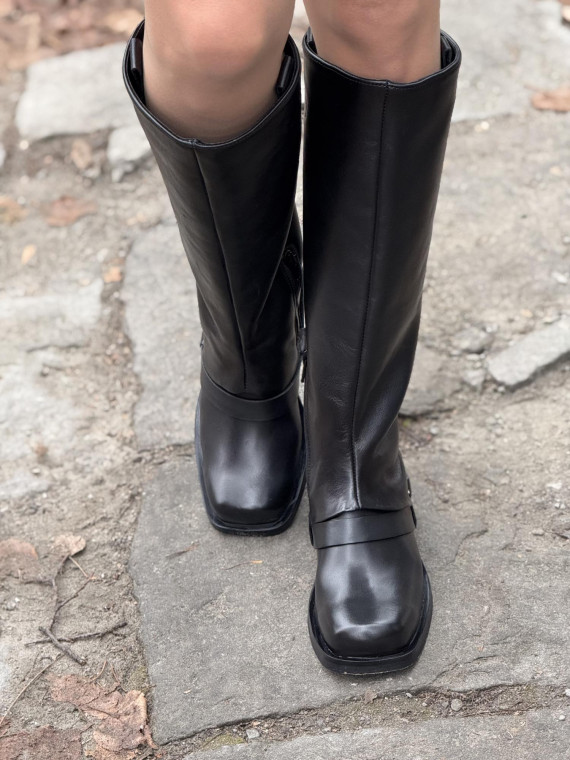 Kozaki damskie ze skóry naturalnej