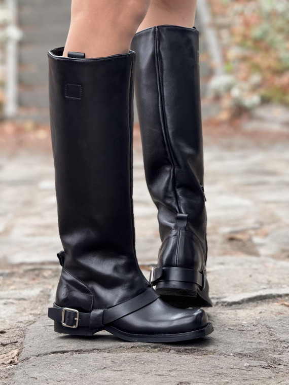 Kozaki damskie ze skóry naturalnej