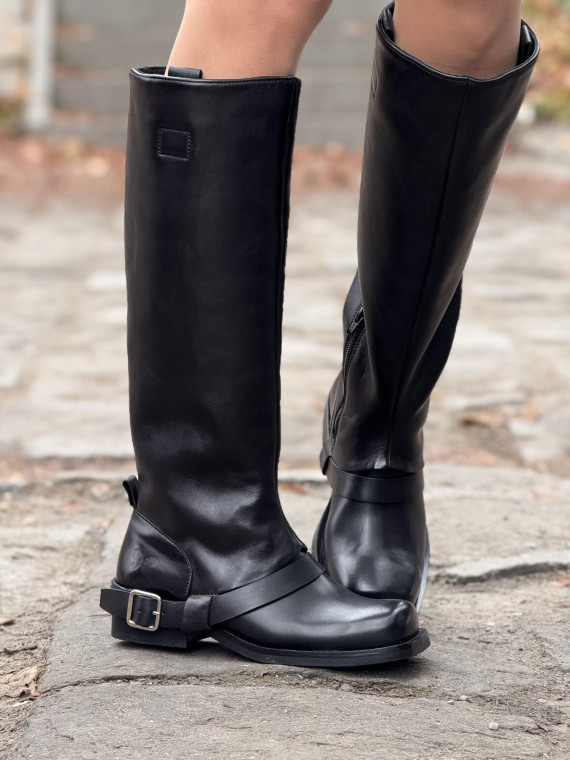 Kozaki damskie ze skóry naturalnej